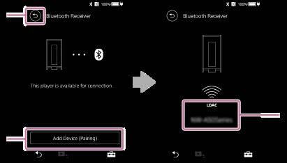 Obrazovka Bluetooth Receiver Pomocou prehrávača môžete počúvať hudobný obsah uložený na smartfóne (funkcia Bluetooth Receiver). S prehrávačom použite slúchadlá.