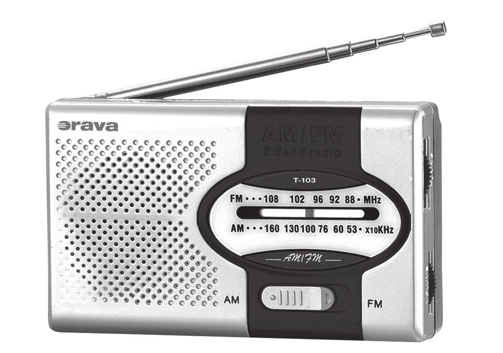 T-103 Vreckový AM/FM rádio prijímač Návod na obsluhu SK Vážený zákazník, ďakujeme Vám za zakúpenie našho výrobku.