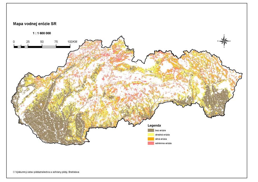 Mapa 11.4. Mapa vodnej erózie Mapa 11.5.