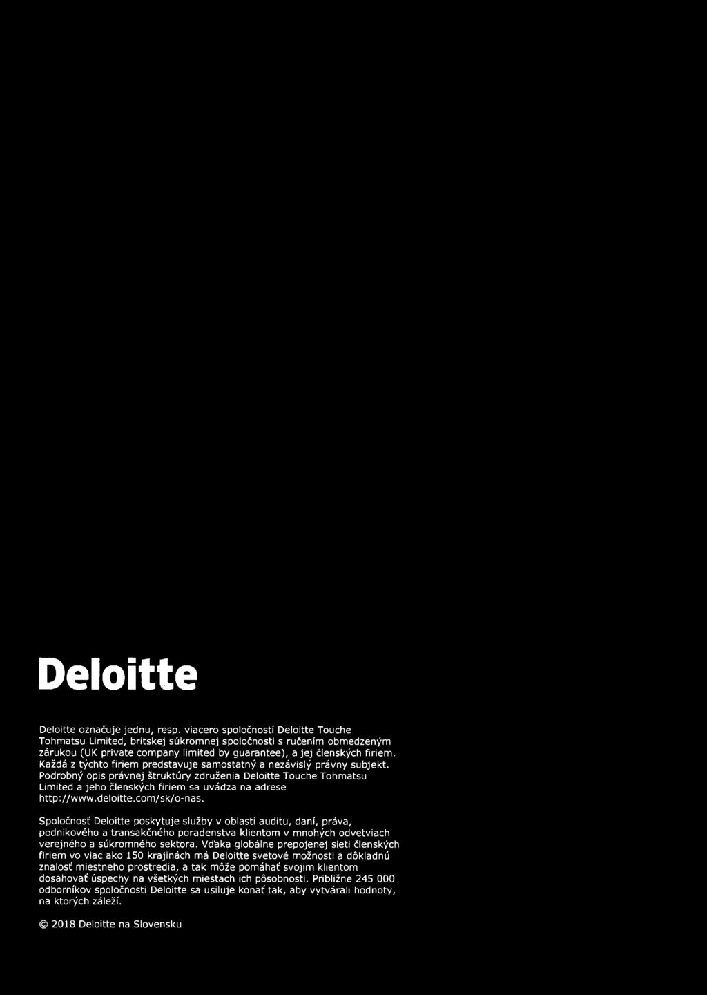Deloitte Deloitte označuje jednu, resp.