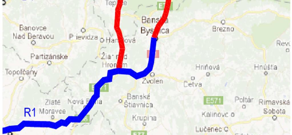 Bystrici Súčasná cesta I/59 trasovaná národnými parkami Veľká Fatra a Nízke Tatry Kapacita I/59 v najužších miestach len