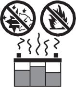 Chráňte pred prístupom iskier a otvoreného ohňa batéria môže vytvárať výbušné plyny.