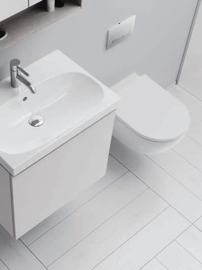 WC sedadlo so závesom QuickRelease má tiež zladený a hladký povrch so skrytými úchytkami na závesné