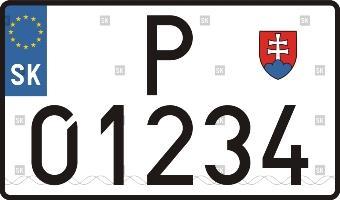 13. Tabuľka s osobitným evidenčným číslom s písmenom P pridelená vozidlu